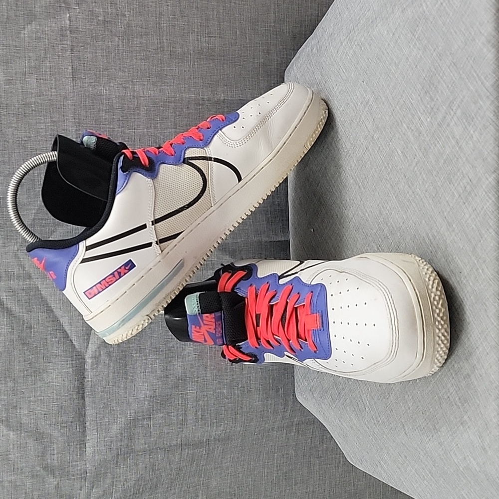 NIKE AIR FORCE 1 REACT WHITE-BLACK-ASTRONOMY BLUE Men's SZ 13 CT1020-102